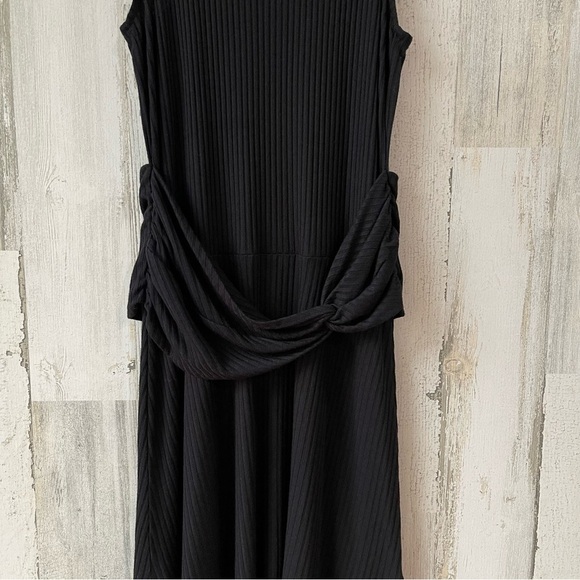 Anthropologie Kingslover Black Ribbed Knit Midi Dress Size S - Picture 6 of 14